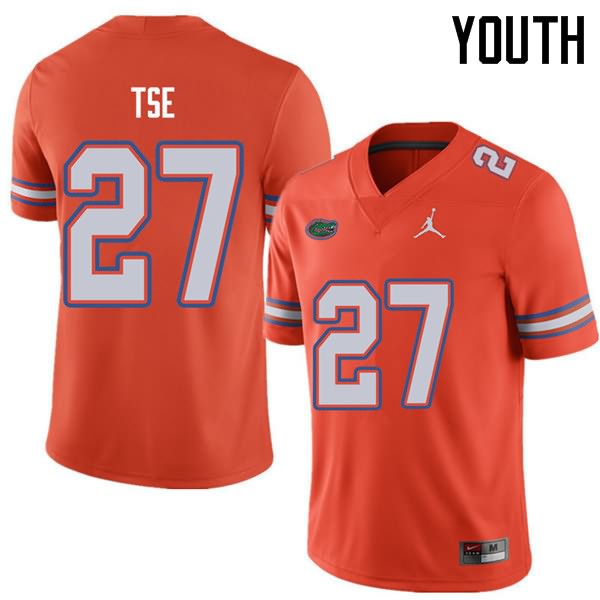 NCAA Florida Gators Joshua Tse Youth #27 Jordan Brand Orange Stitched Authentic College Football Jersey XUO2264EE